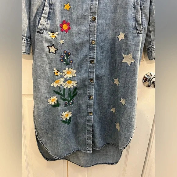Billy T Denim Embroidered Shirtdress - Picture 4 of 7